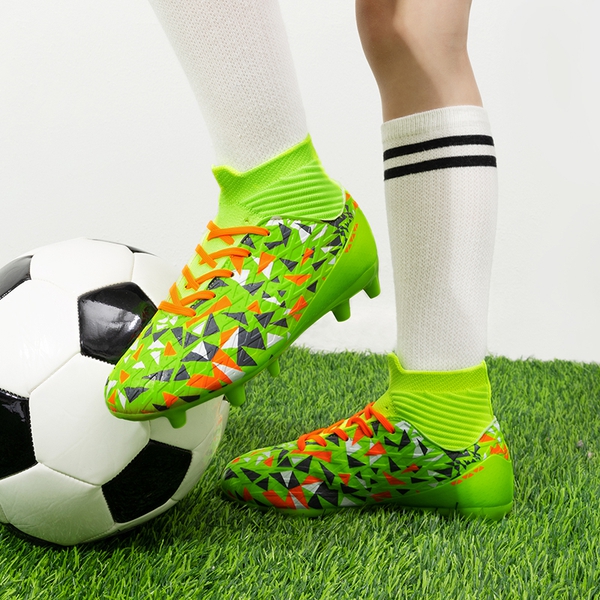 High-top Slip-Resistant Soccer Shoes - NEON GREEN - 4